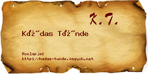 Kádas Tünde névjegykártya